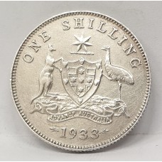 AUSTRALIA 1933 . ONE 1 SHILLING . FULL ADVANCE AUSTRALIA